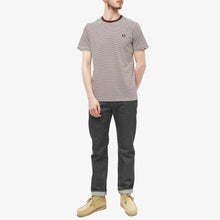 Load image into Gallery viewer, Fred Perry - M5616 Fine Striped T-Shirt in Oxblood / Ecru