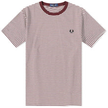 Load image into Gallery viewer, Fred Perry - M5616 Fine Striped T-Shirt in Oxblood / Ecru