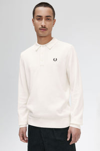 Fred Perry K4535 - Long Sleeve Knitted Shirt in Ecru