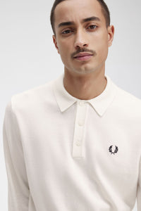 Fred Perry K4535 - Long Sleeve Knitted Shirt in Ecru