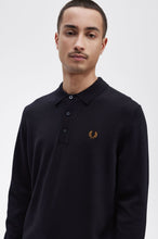 Load image into Gallery viewer, Fred Perry K4535 - Long Sleeve Knitted Shirt in Navy