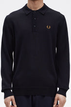 Load image into Gallery viewer, Fred Perry K4535 - Long Sleeve Knitted Shirt in Navy