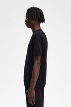 Load image into Gallery viewer, Fred Perry - K5547 - Chest Stripe Knitted T-shirt in Black