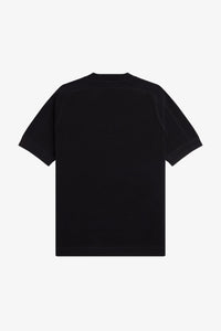 Fred Perry - K5547 - Chest Stripe Knitted T-shirt in Black