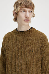 Fred Perry K6511 - Chenille Rib Jumper in Shaded Stone