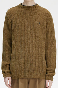 Fred Perry K6511 - Chenille Rib Jumper in Shaded Stone