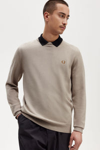 Fred Perry - K9601 Crew Neck Sweater in Dark Oatmeal