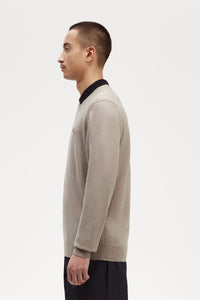 Fred Perry - K9601 Crew Neck Sweater in Dark Oatmeal