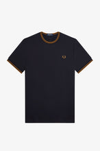 Load image into Gallery viewer, Fred Perry - M1588 Twin Tipped T-shirt in Navy / Dark Caramel