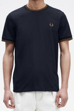 Load image into Gallery viewer, Fred Perry - M1588 Twin Tipped T-shirt in Navy / Dark Caramel