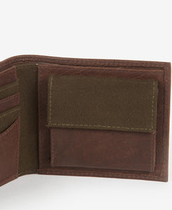 Barbour - Padbury Canvas / Leather Billfold in Dark Brown