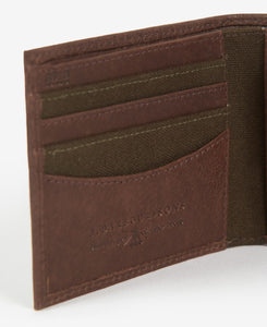 Barbour - Padbury Canvas / Leather Billfold in Dark Brown