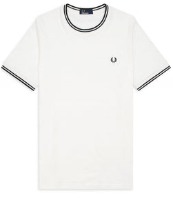 Fred Perry - M1588 Twin Tipped T-shirt in White/Black