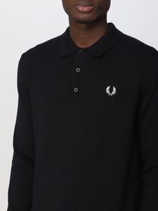 Fred Perry K4535 - Long Sleeve Knitted Shirt in Black