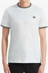 Fred Perry - M1588 Twin Tipped T-shirt in White/Black