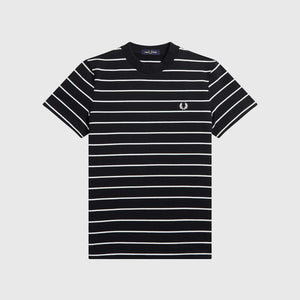 Fred Perry M4626 - Terry Cloth Stripe T-Shirt - Black