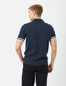 Fred Perry K3533 - Tipped Texture Knitted Polo - Navy