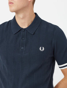 Fred Perry K3533 - Tipped Texture Knitted Polo - Navy