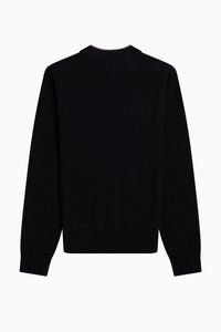 Fred Perry Reissues - Lambswool Cardigan Black / Champagne