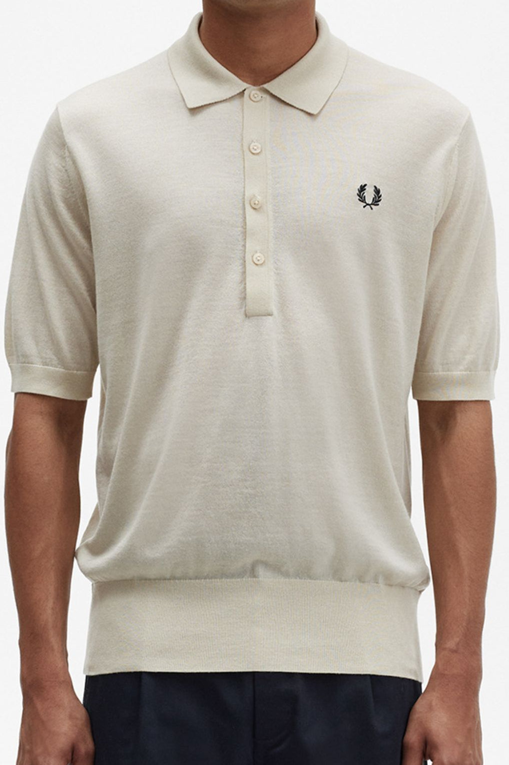 Fred Perry - K5844 Knitted Shirt in Oatmeal