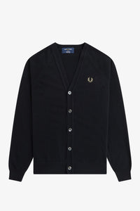 Fred Perry Reissues - Lambswool Cardigan Black / Champagne