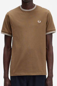 Fred Perry - M1588 Twin Tipped T-shirt in Shaded Stone