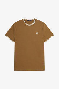 Fred Perry - M1588 Twin Tipped T-shirt in Shaded Stone