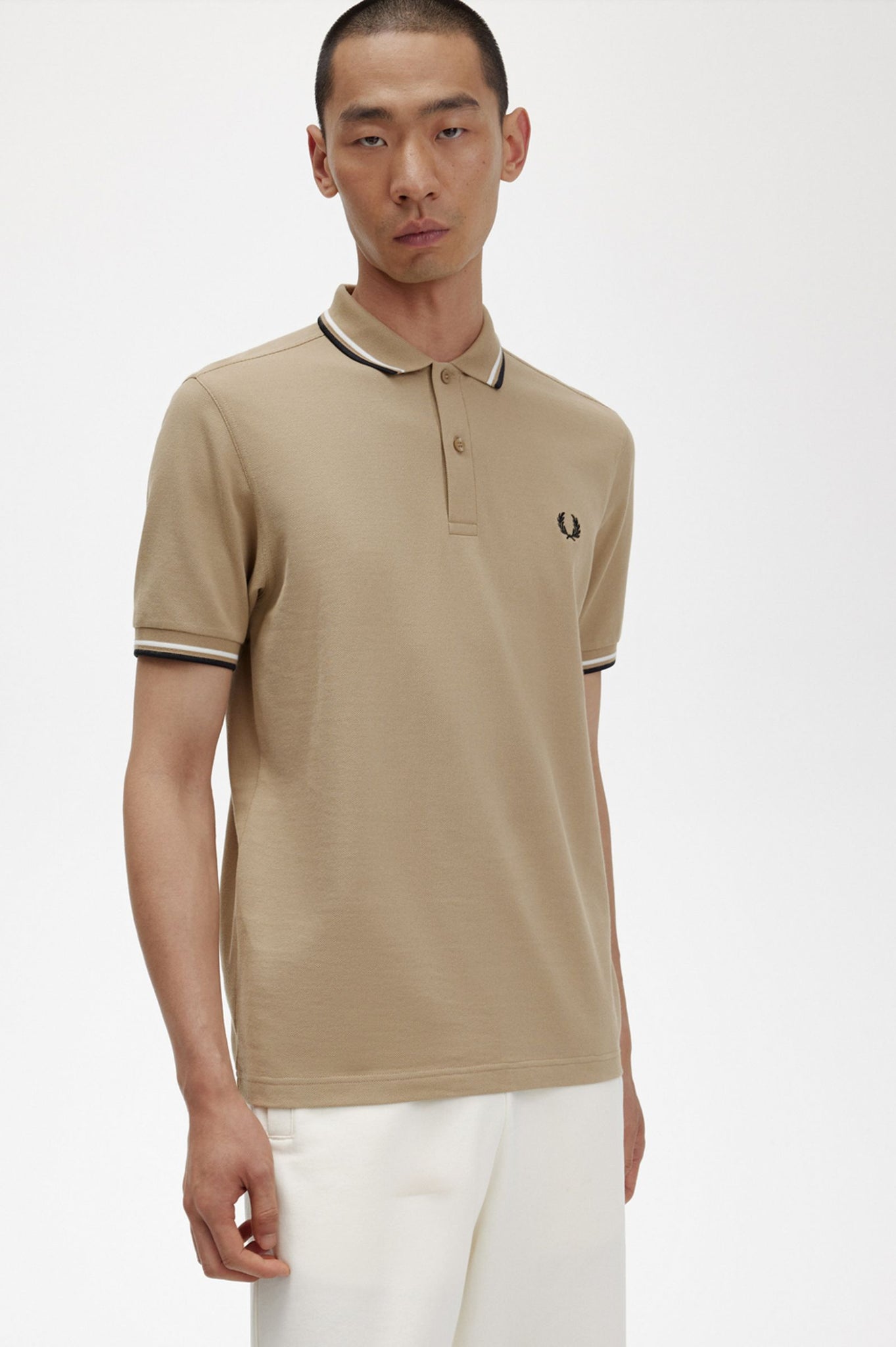 Fred Perry - M3600 in Warm Stone / Snow White / Black – BLOKES