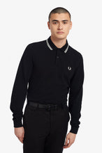 Load image into Gallery viewer, Fred Perry M3636 LS Twin Tipped Shirt in Black / White / White