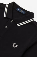 Load image into Gallery viewer, Fred Perry M3636 LS Twin Tipped Shirt in Black / White / White