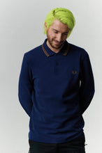 Load image into Gallery viewer, Fred Perry M3636 LS Twin Tipped Shirt in French Navy / Shaded Stone / Shaded Stone