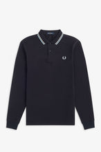 Load image into Gallery viewer, Fred Perry M3636 LS Twin Tipped Shirt in Navy / White / Ice