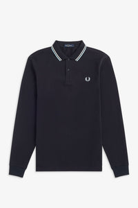 Fred Perry M3636 LS Twin Tipped Shirt in Navy / White / Ice