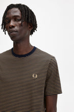 Load image into Gallery viewer, Fred Perry - M5616 Fine Striped T-Shirt in Shaded Stone / Navy