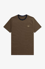 Load image into Gallery viewer, Fred Perry - M5616 Fine Striped T-Shirt in Shaded Stone / Navy