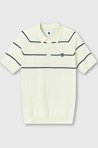 Pretty Green - Knitted Polo in Stone