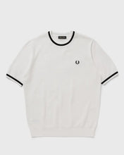 Load image into Gallery viewer, Fred Perry - Textured Front Knitted T-Shirt in Snow White