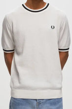 Load image into Gallery viewer, Fred Perry - Textured Front Knitted T-Shirt in Snow White