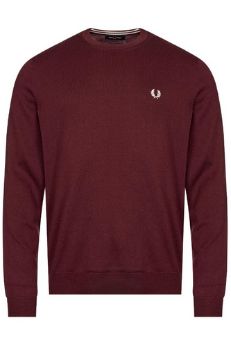 Fred Perry - K9601 Crew Neck Sweater in Ox Blood Red