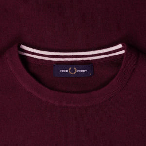 Fred Perry - K9601 Crew Neck Sweater in Ox Blood Red