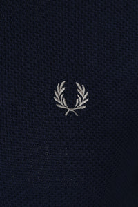 Fred Perry - Textured Front Knitted Polo K5526 in Navy