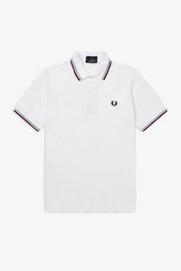 Fred Perry M12 - Made in England - White / Ice / Maroon