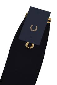 Fred Perry - Tipped Socks in Black / Champagne